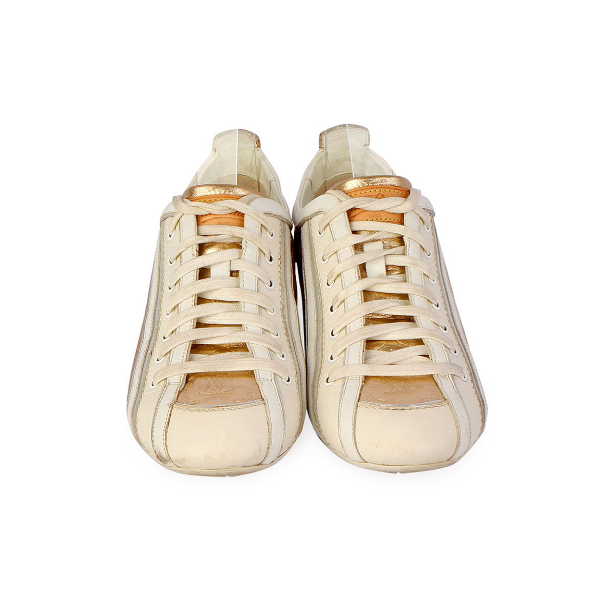 LOUIS VUITTON Monogram Sneakers White/Gold – S: 36 (3.5) | Luxity