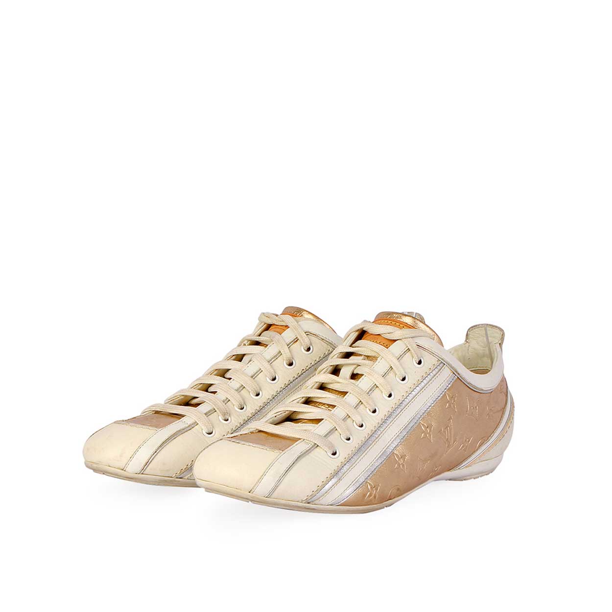 LOUIS VUITTON Monogram Sneakers White/Gold – S: 36 (3.5) | Luxity