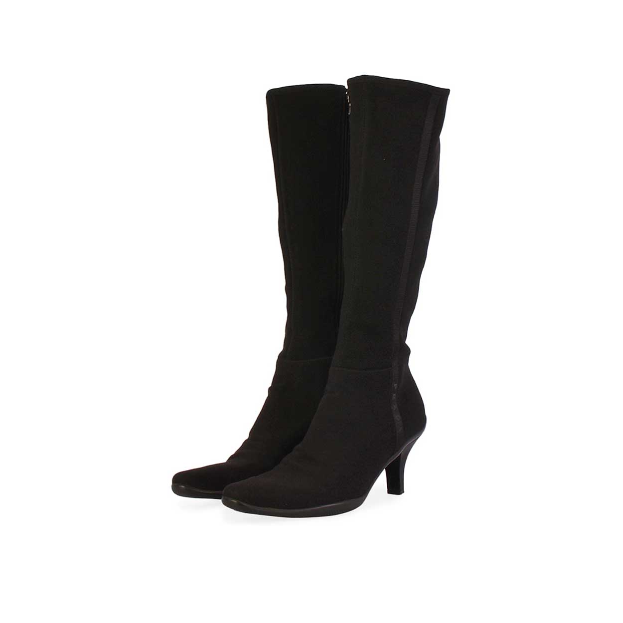 PRADA Neoprene Pointed Toe Kitten Heel Boots Black – S: 38 (5) | Luxity