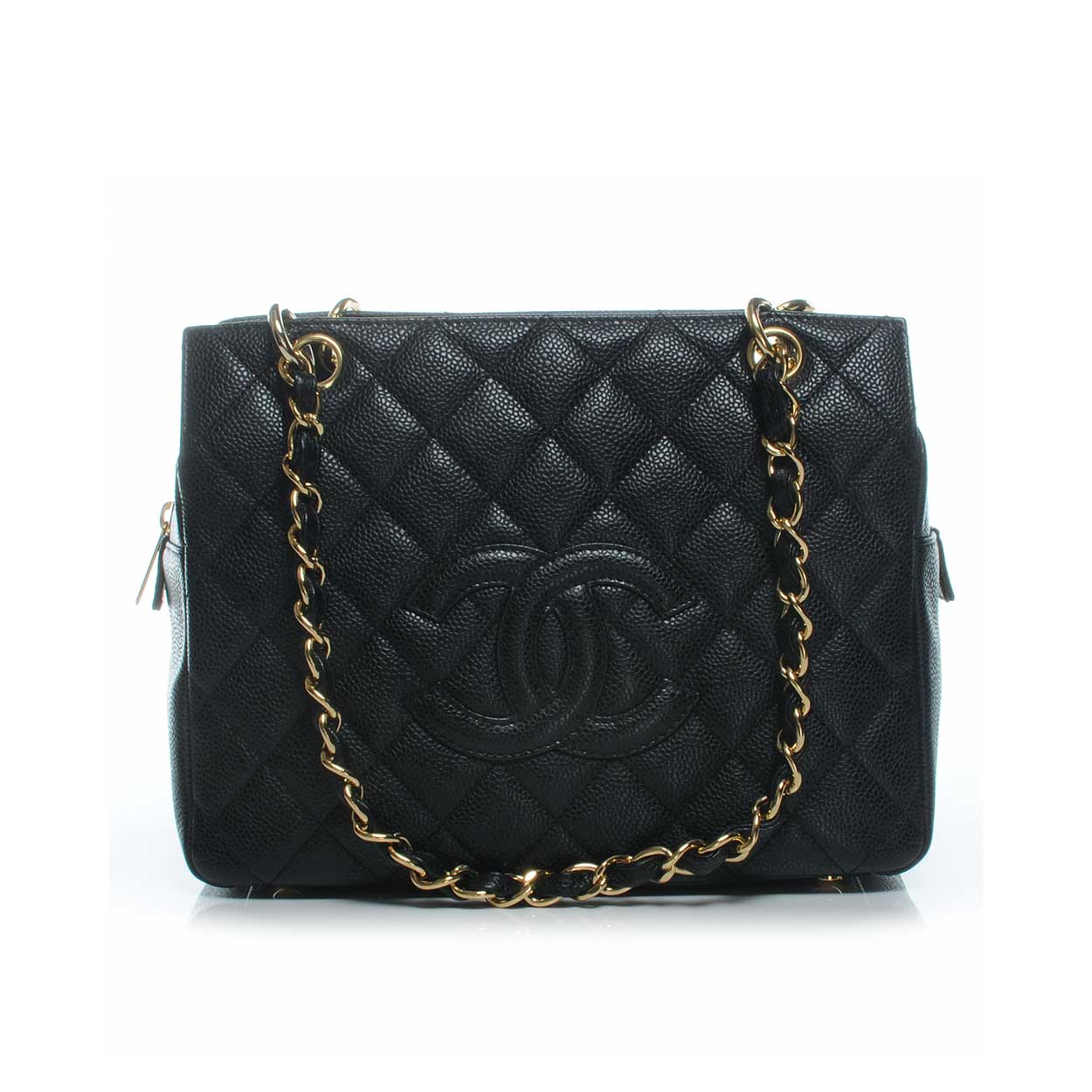 CHANEL Caviar Leather Petite Timeless Shopping Tote Black | Luxity