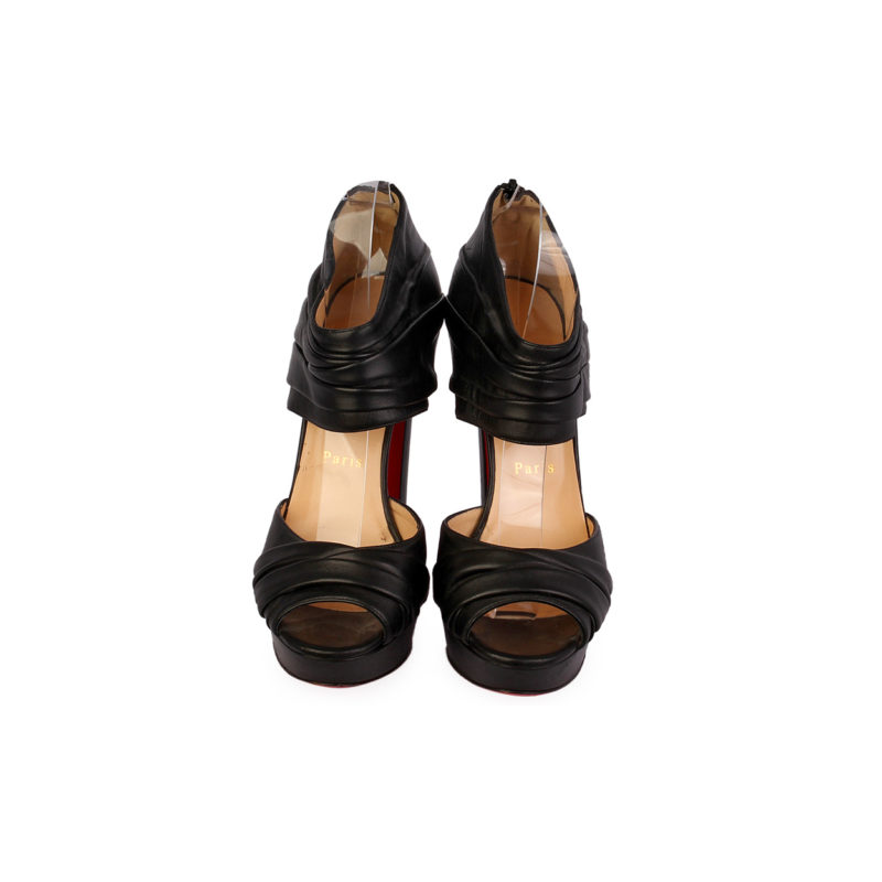 CHRISTIAN LOUBOUTIN Leather 140 Sandals Black - S: | Luxity