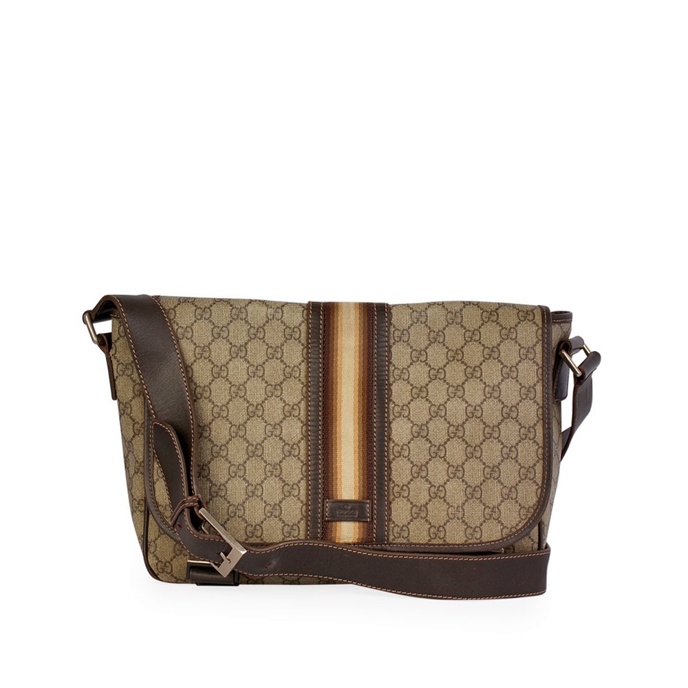 GUCCI GG Web Coated Canvas Messenger | Luxity