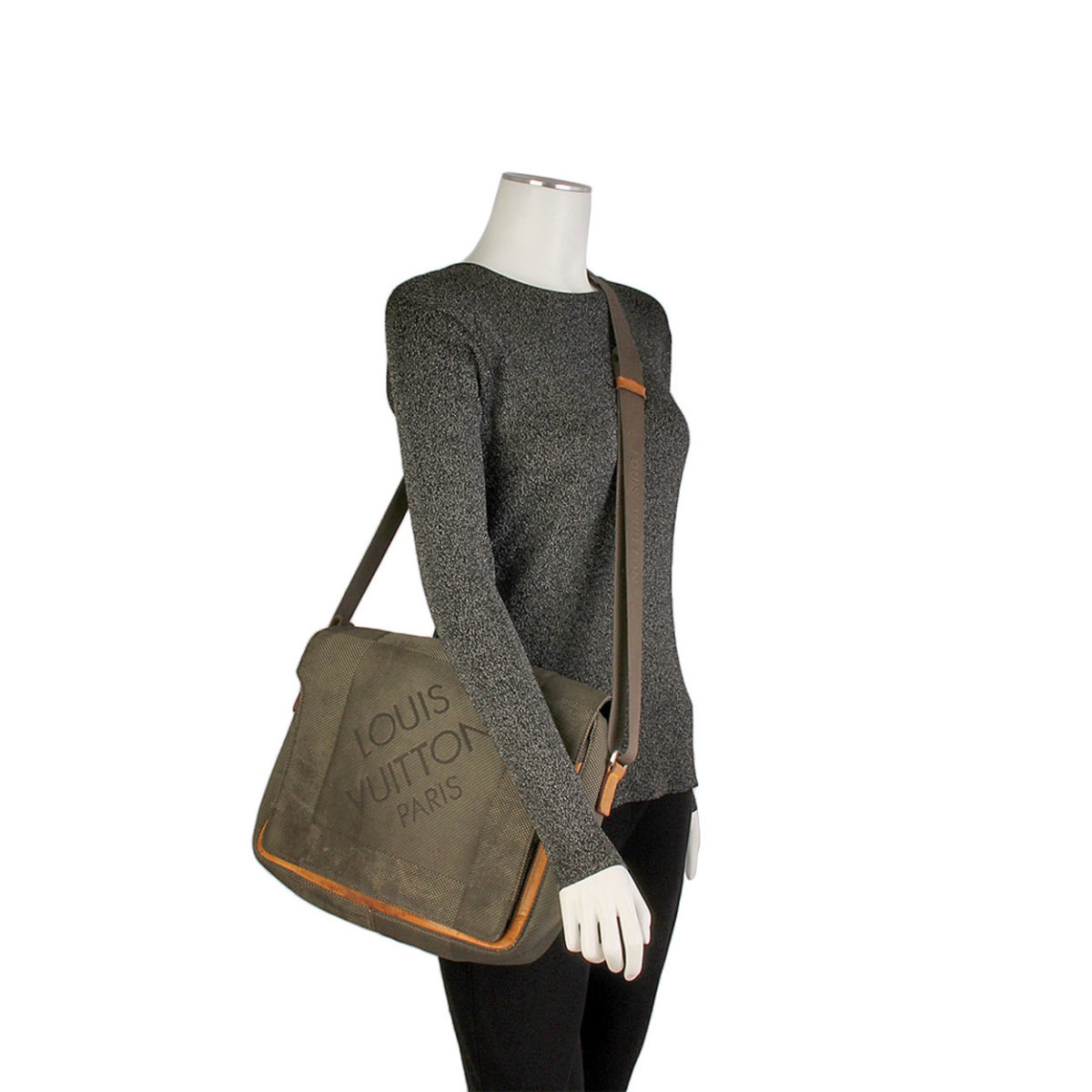 Replica Louis Vuitton N41168 Bergamo MM Shoulder Bag Damier Ebene Canvas  For Sale