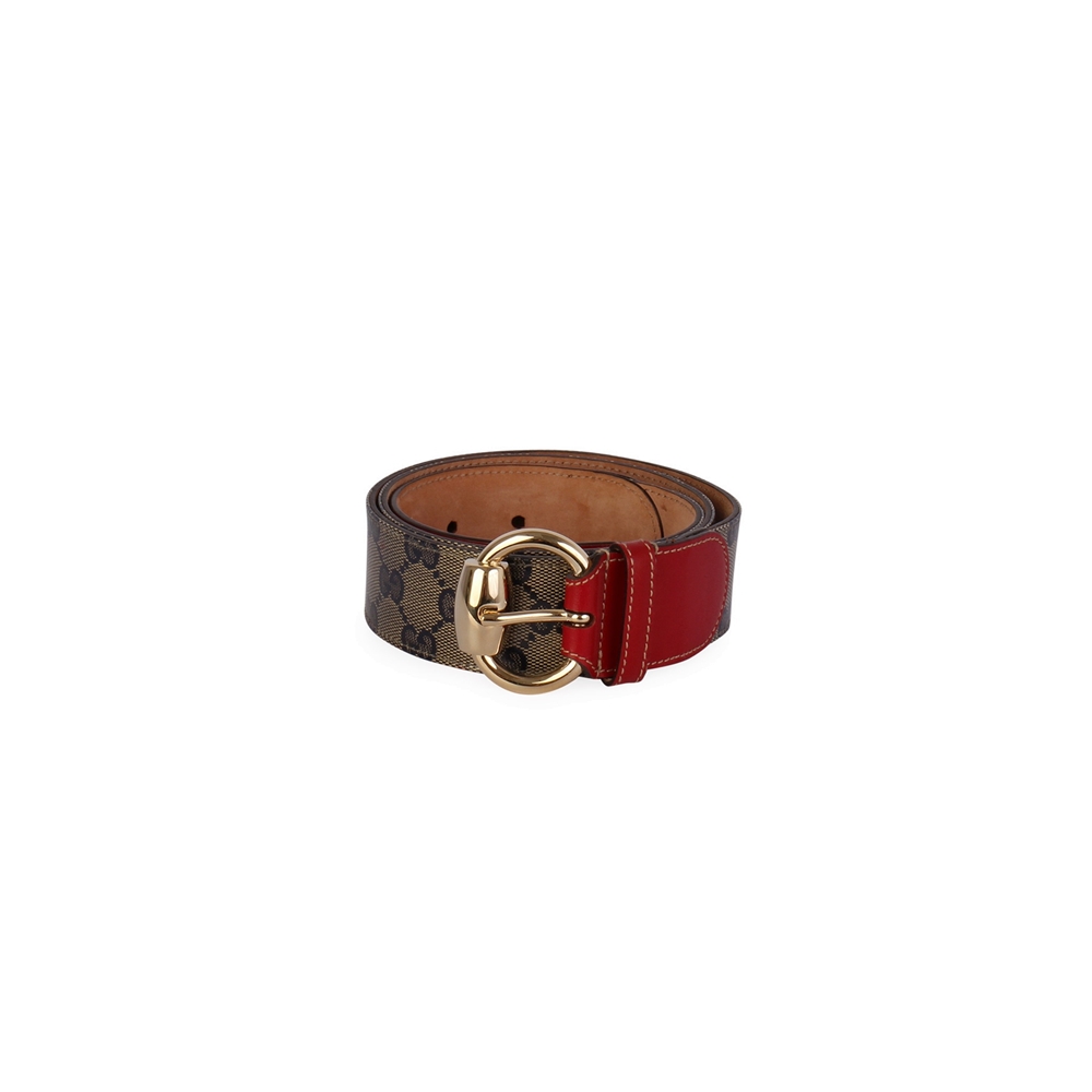 GUCCI GG Horsebit Belt Red – S: 90 (36) | Luxity