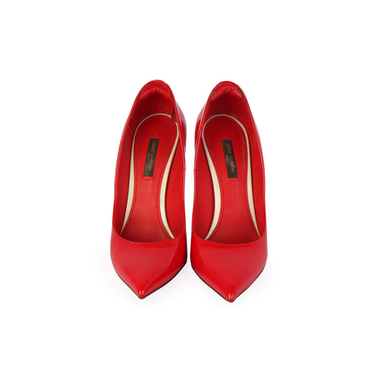 LOUIS VUITTON Patent Eyeline Pumps Red – 36.5 (3.5) | Luxity