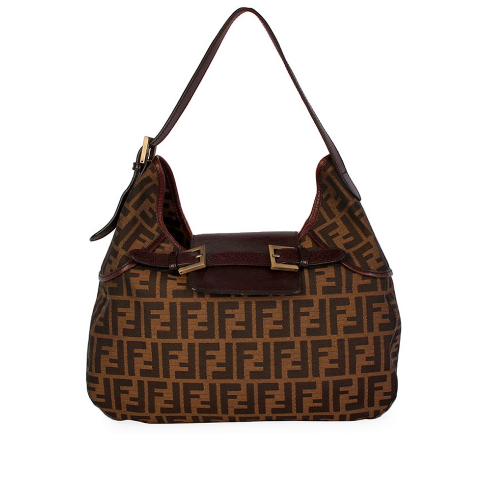 FENDI Zucca Buckle Flap Large Hobo | Luxity