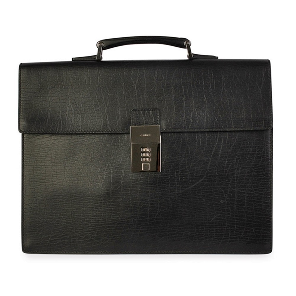 GUCCI Leather Briefcase Black | Luxity