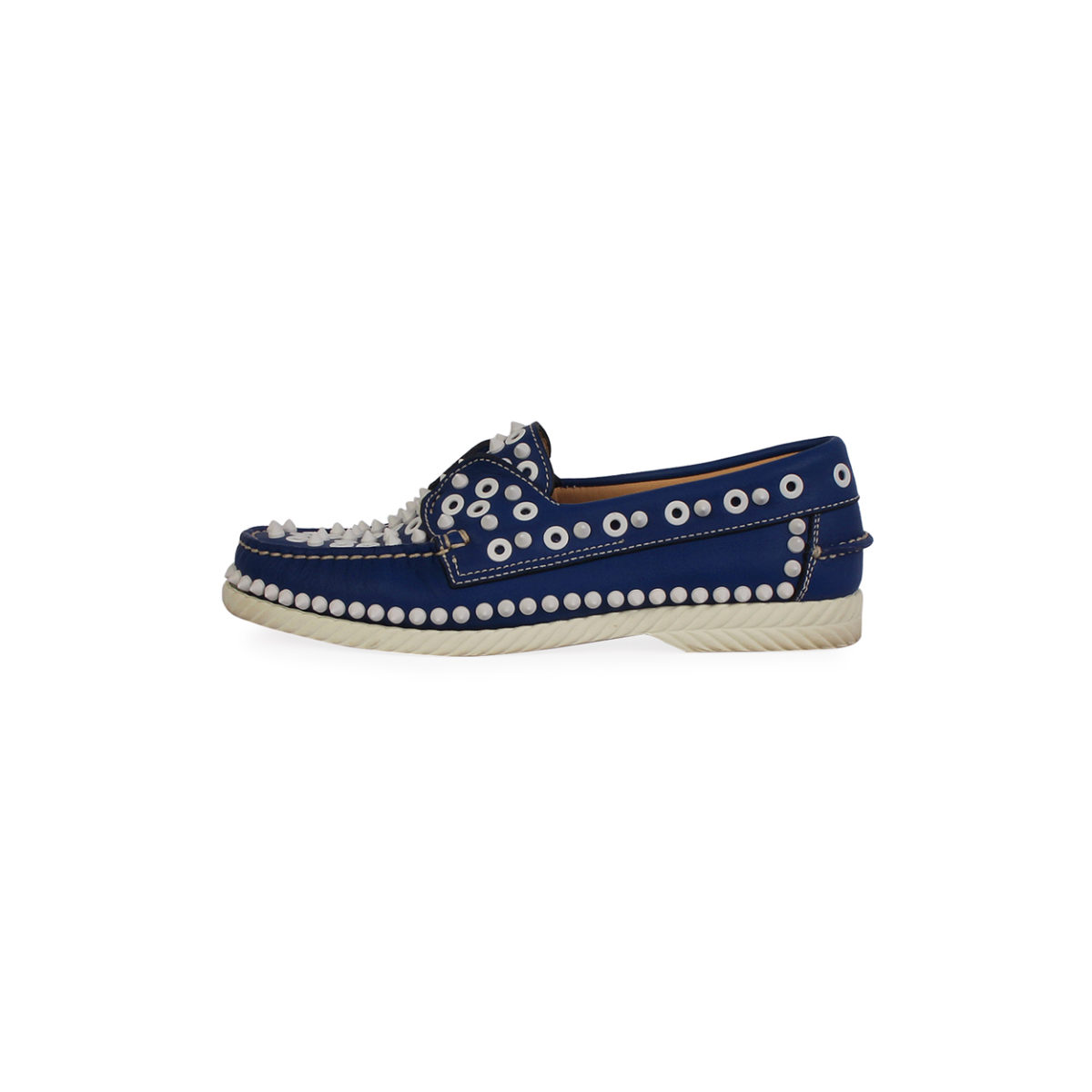 CHRISTIAN LOUBOUTIN Signature King Boat Shoes Blue- S: 38 (5) | Luxity
