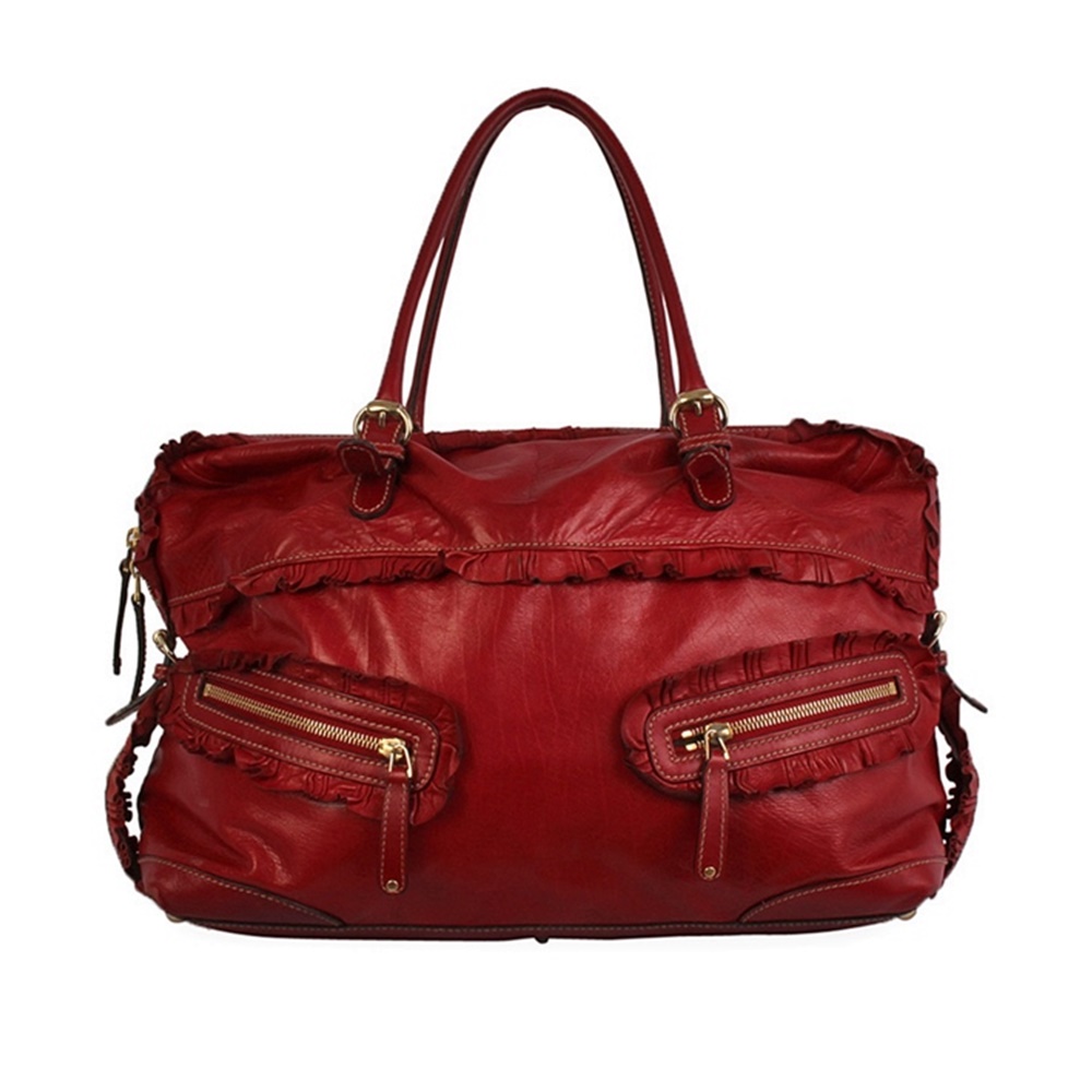 GUCCI Leather Sabrina Medium Boston Bag Red | Luxity