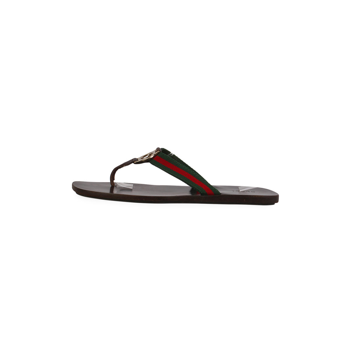 GUCCI Vintage Web GG Thong Sandals Brown - S: 41 (7) | Luxity