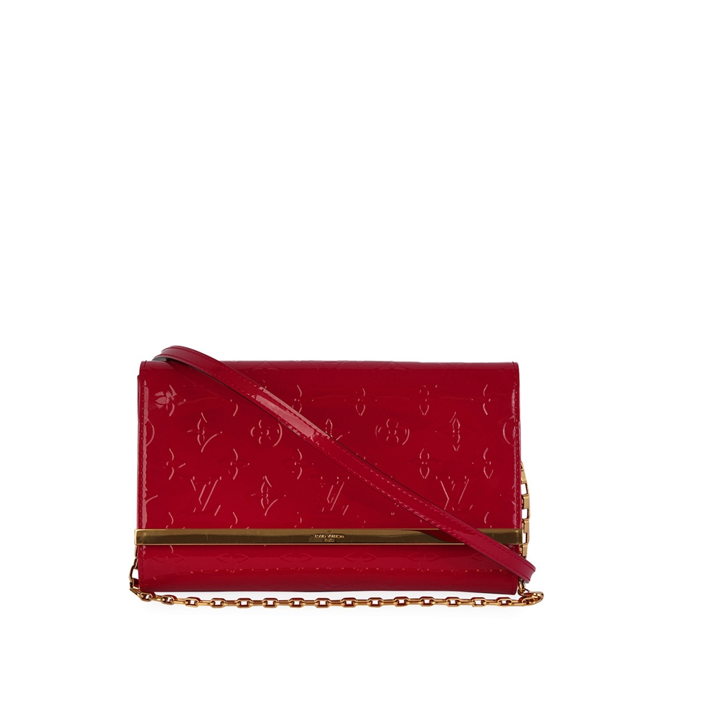 $1730 Louis Vuitton Vernis Clutch Anna Amaranto M90093 Ladies Bag,  Authentic LV 