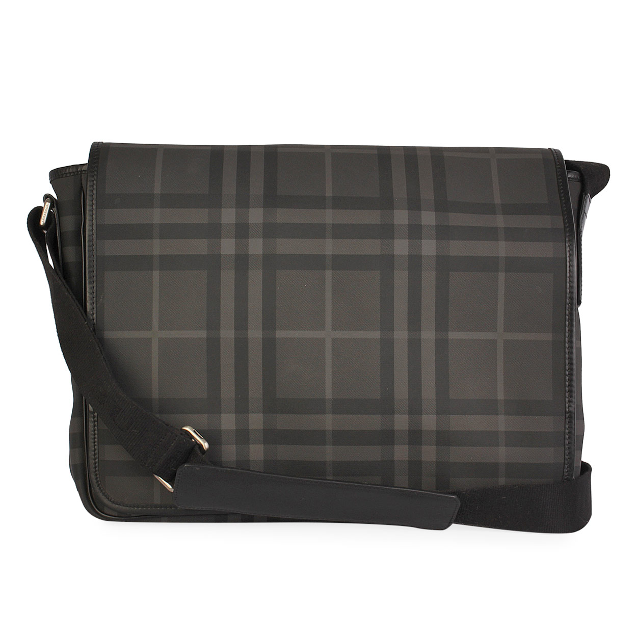 BURBERRY London Check Large Messenger Grey | Luxity