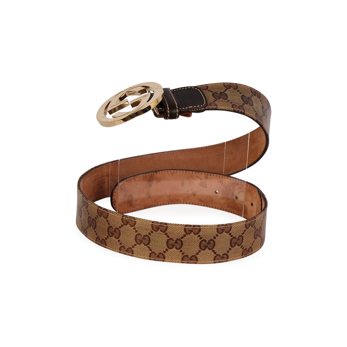 GUCCI Supreme GG Buckle Belt Brown - S: 85 (34) | Luxity
