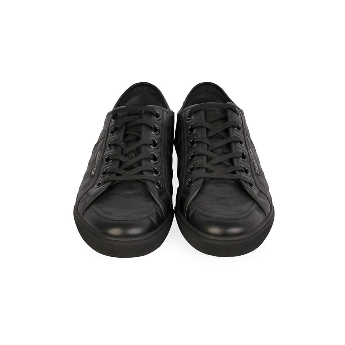 LOUIS VUITTON Damier Embossed Leather Street Sneakers Black - S: 46 (11) | Luxity