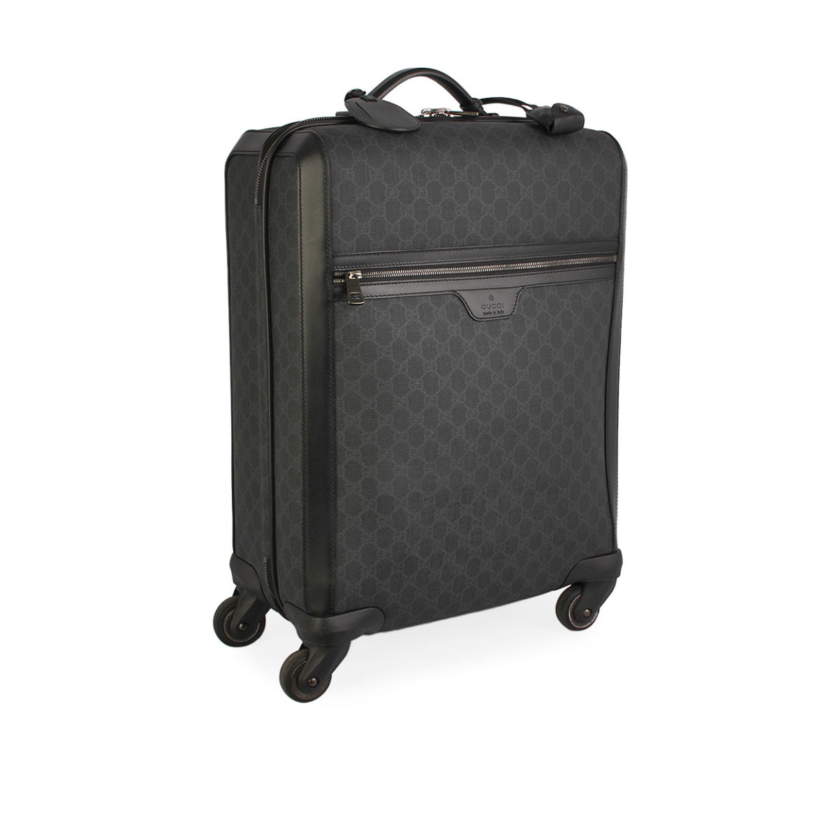 GUCCI GG Supreme Four Wheel Carry On Suitcase Black | Luxity