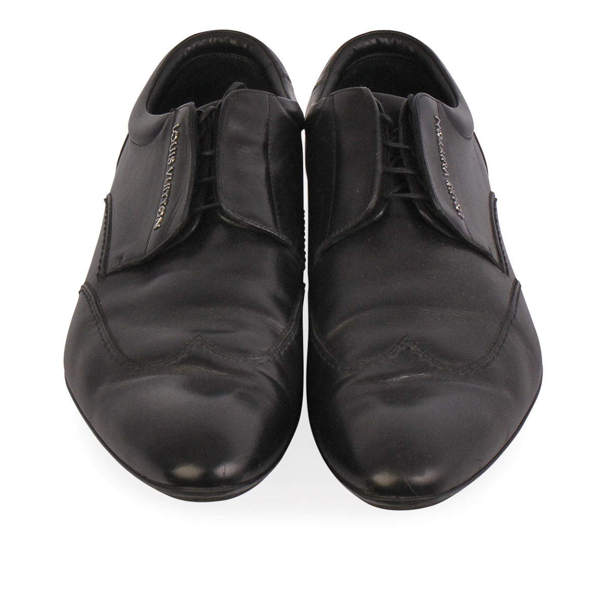 LOUIS VUITTON Leather Mendoza Derby Shoes Black - S: 43 (9) | Luxity