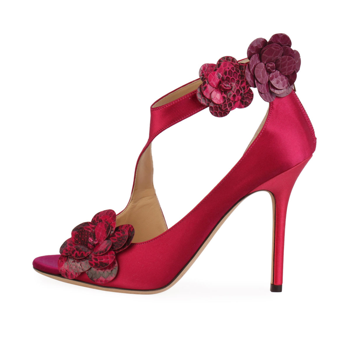 JIMMY CHOO Satin Vera Sandals Pink - S: 38.5 (5.5) | Luxity