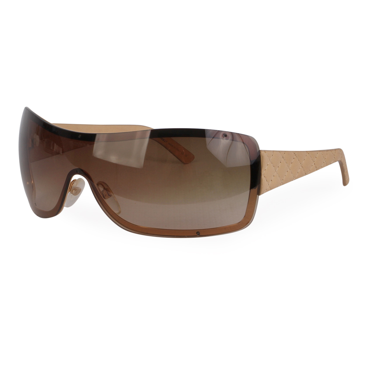 CHANEL Leather Sunglasses 120 3 N Beige | Luxity