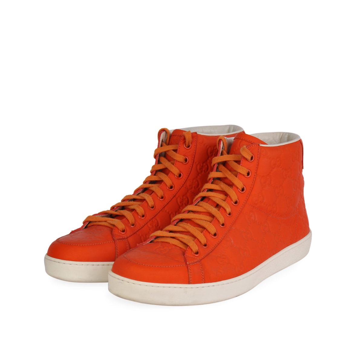 GUCCI Guccissima High Top Sneakers Orange - S: 43 (9) | Luxity