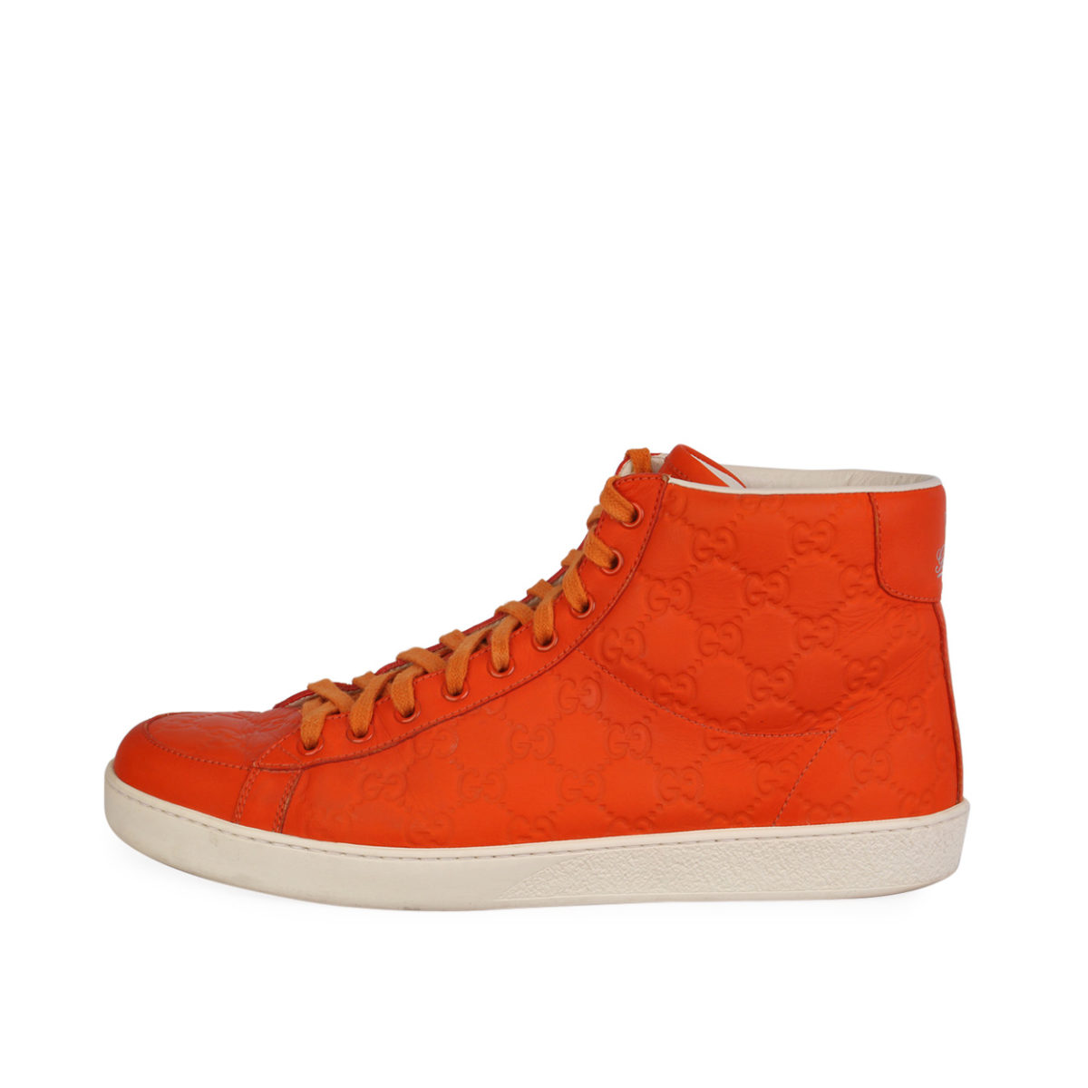 GUCCI Guccissima High Top Sneakers Orange - S: 43 (9) | Luxity