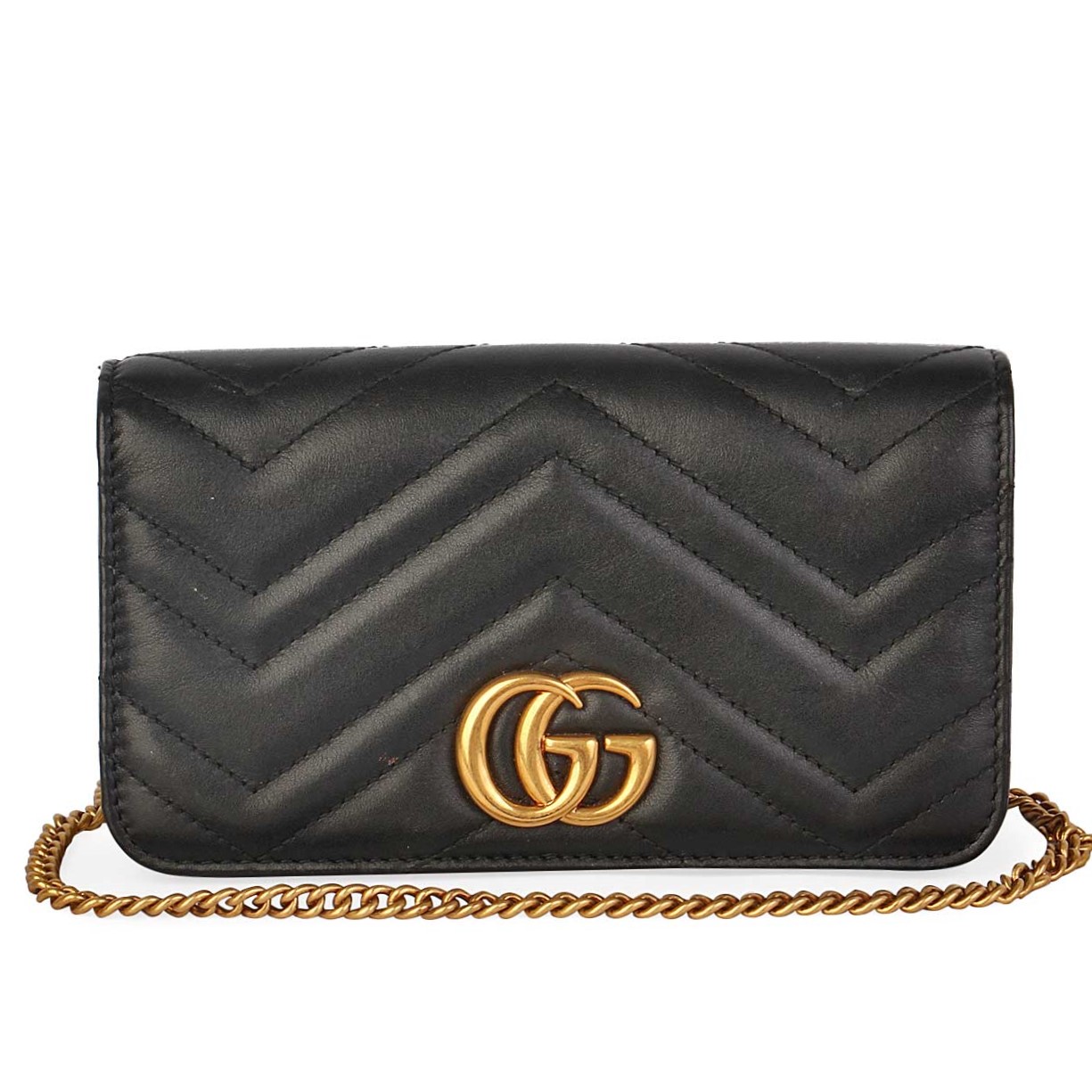 GUCCI GG Marmont Matelassé Mini Crossbody Bag Black | Luxity