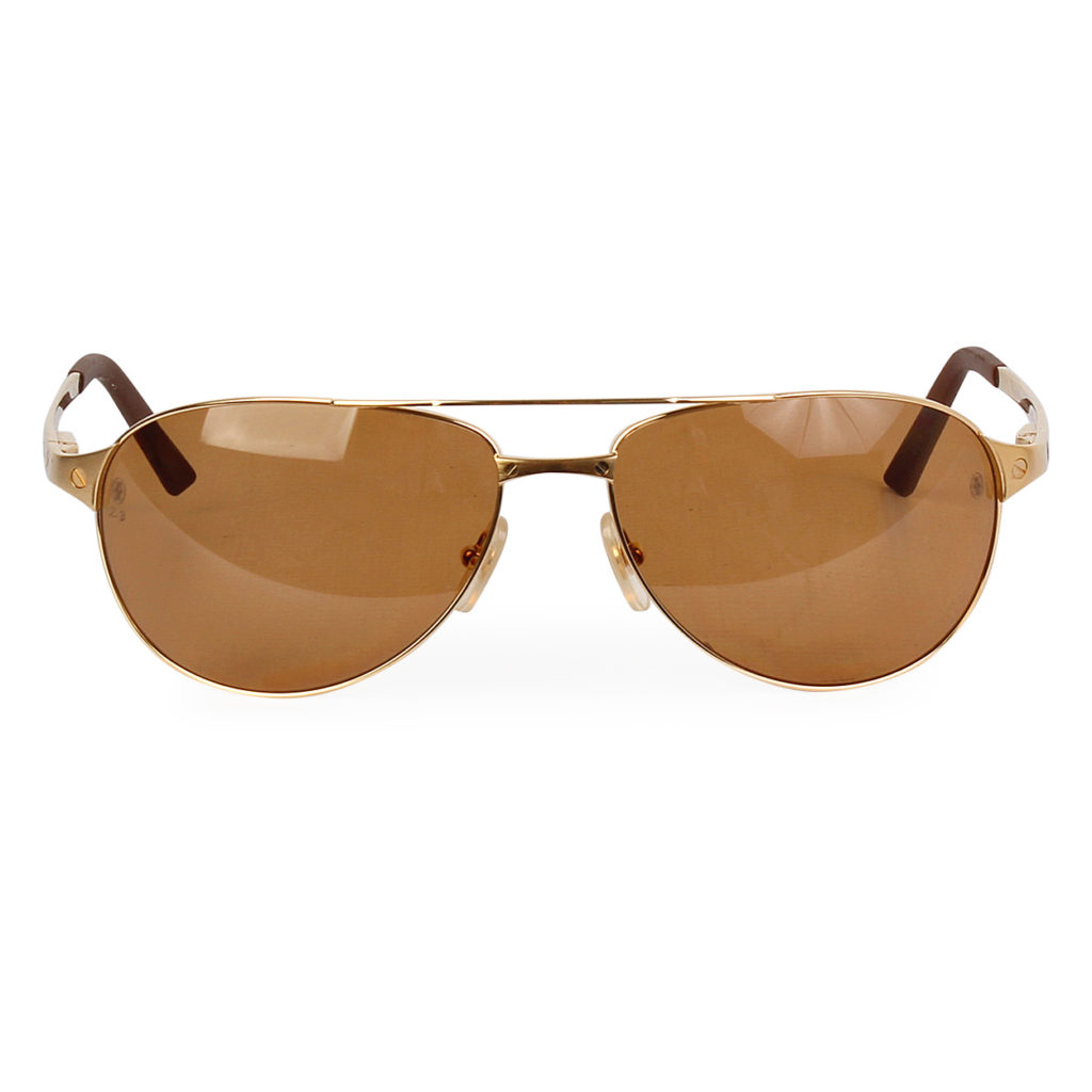 CARTIER Santos-Dumont Sunglasses 135 Gold | Luxity