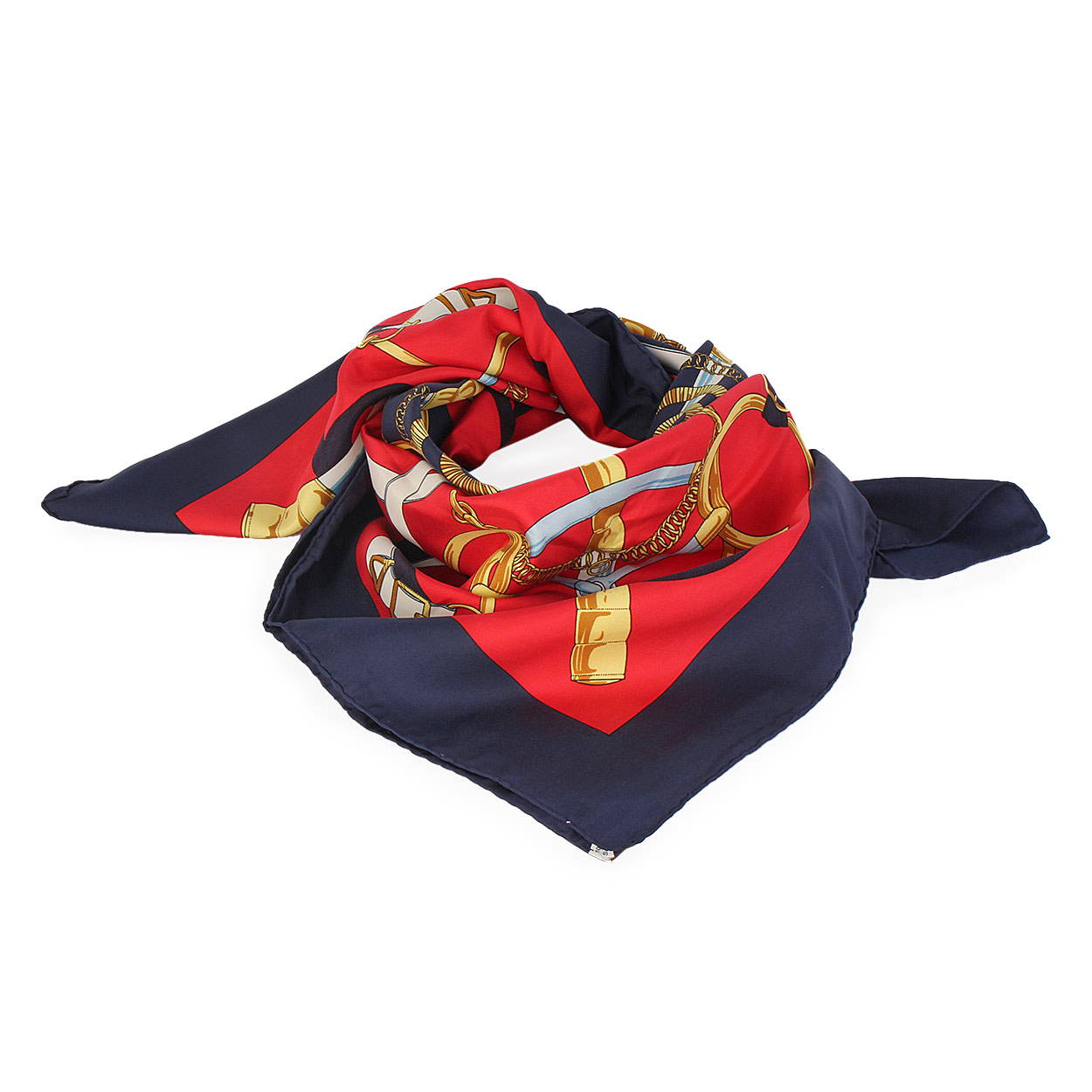 HERMES Mors & Filets Silk Scarf Red | Luxity