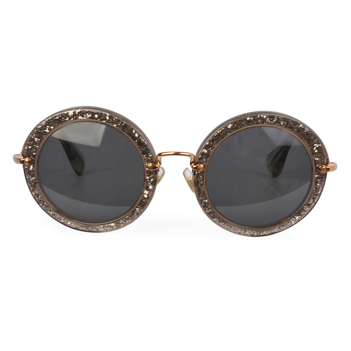 MIU MIU Round Sunglasses SMU 13N Glitter | Luxity