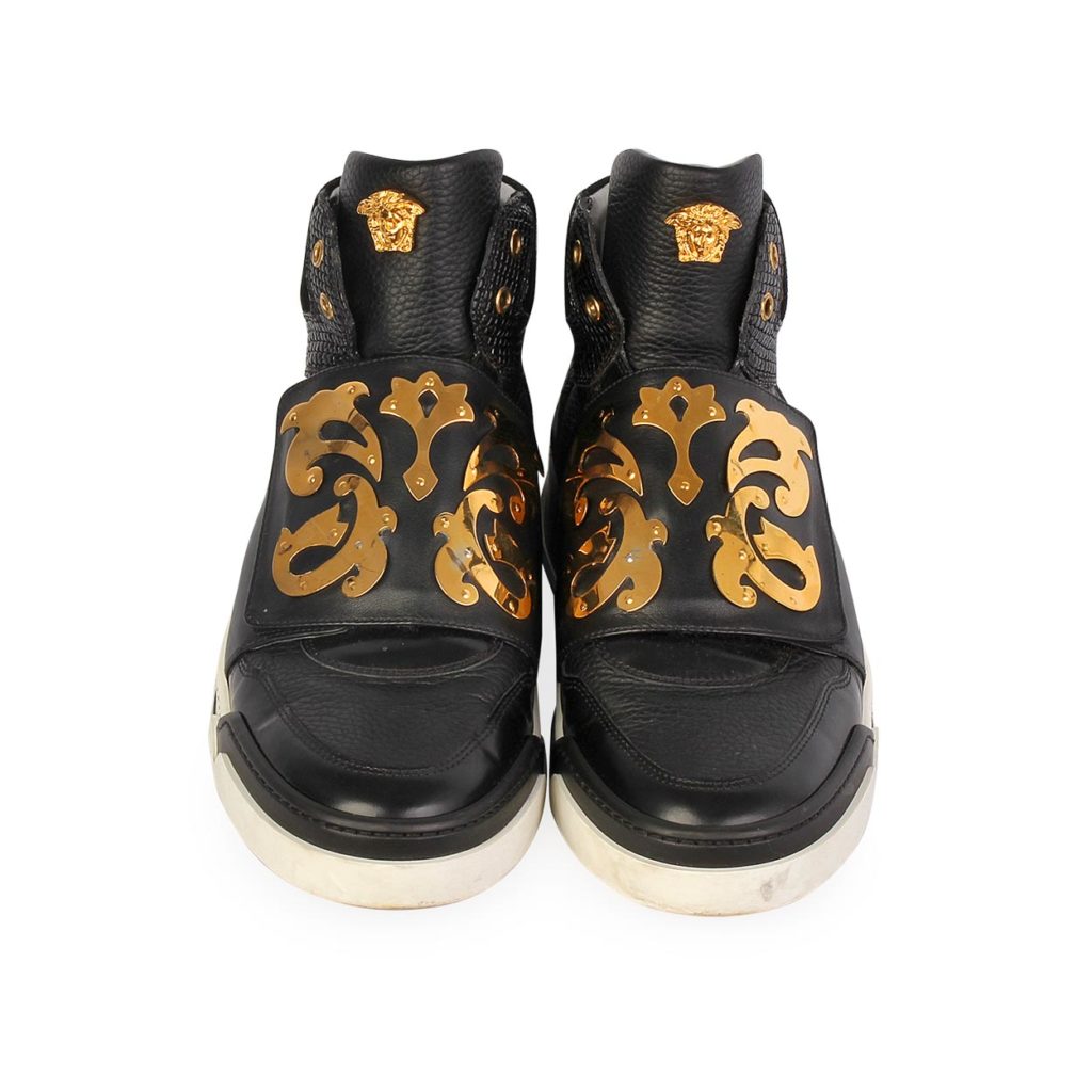 VERSACE Medusa High-Top Sneakers Black - S: 41 (7.5) | Luxity