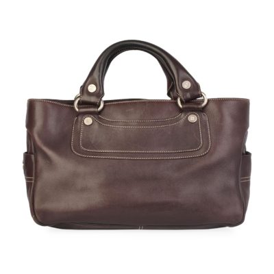 Product CELINE Leather Boogie Satchel Brown