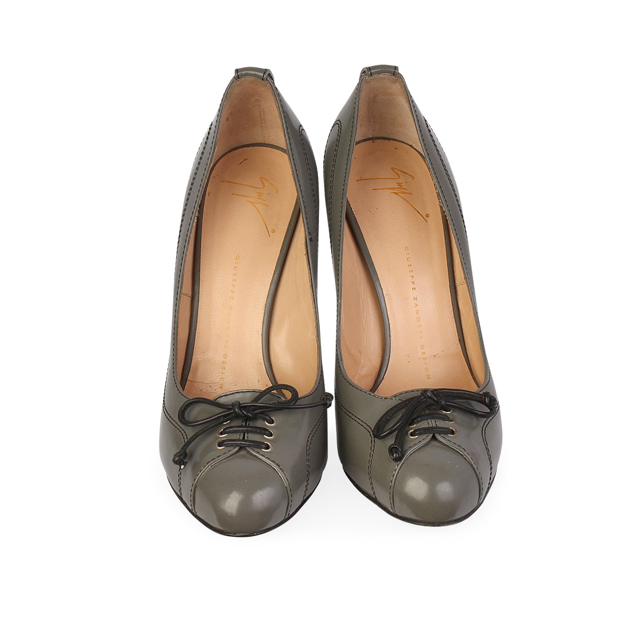 GIUSEPPE ZANOTTI Leather Round Toe Pumps Grey - S: 39.5 (6) | Luxity