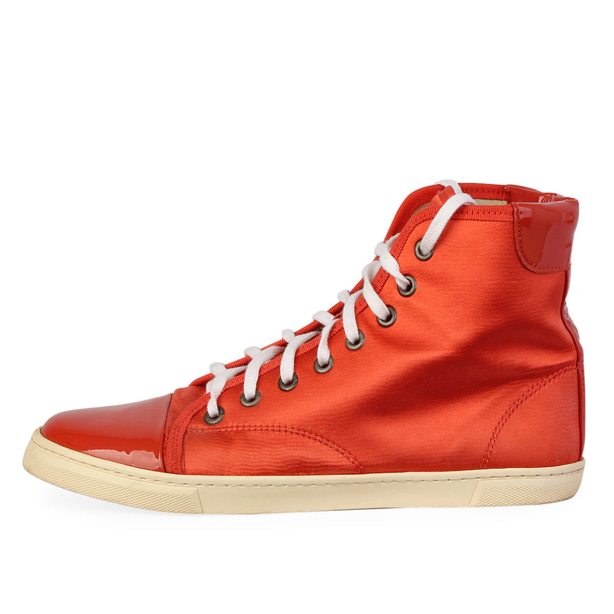 LANVIN Satin High Top Sneakers Orange - S: 38 (5) | Luxity