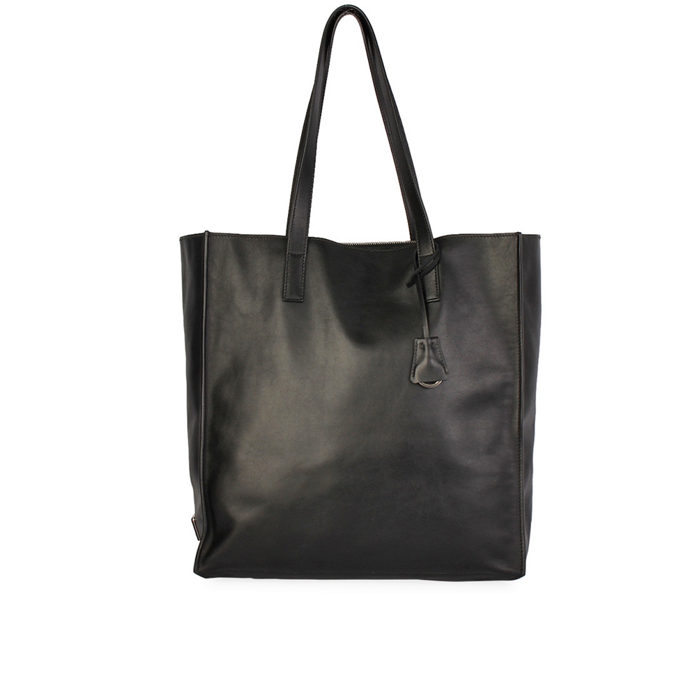 PRADA Soft Leather Shopper Tote Black | Luxity