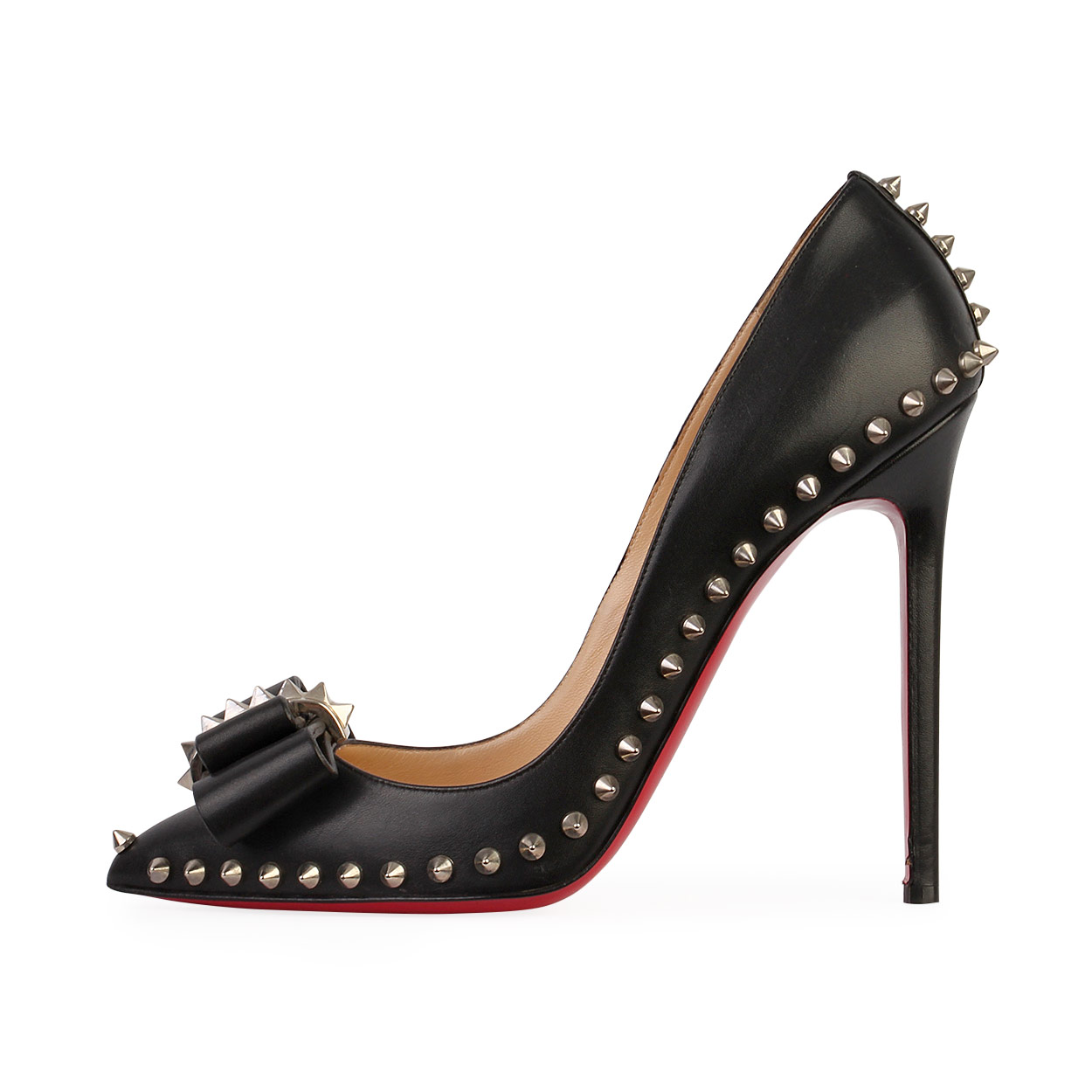 CHRISTIAN LOUBOUTIN Leather Lucifer Bow Pumps Black - S: 39 (6) | Luxity