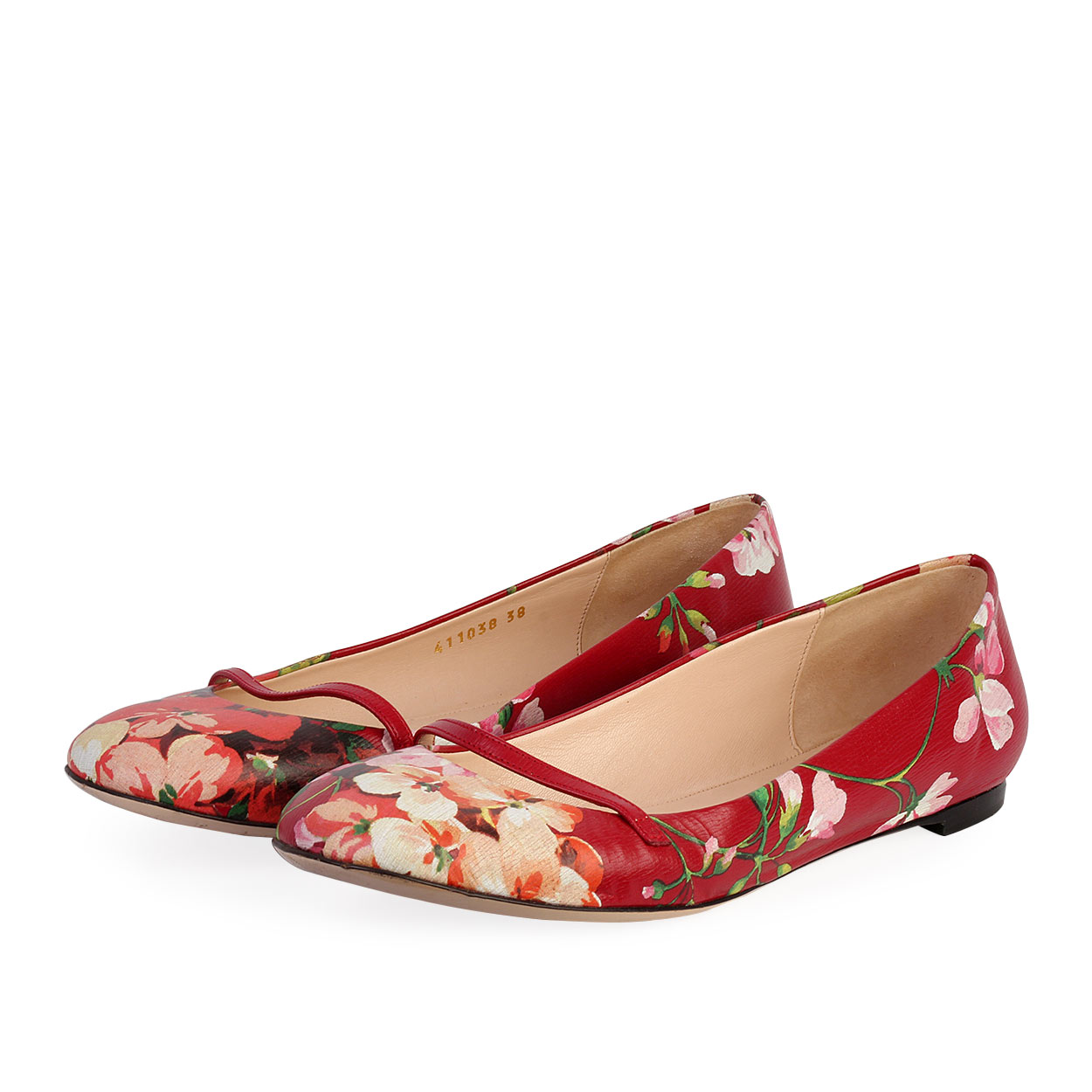 GUCCI Leather Blooms Ballet Flats Multicolour - S: 39 (6) | Luxity