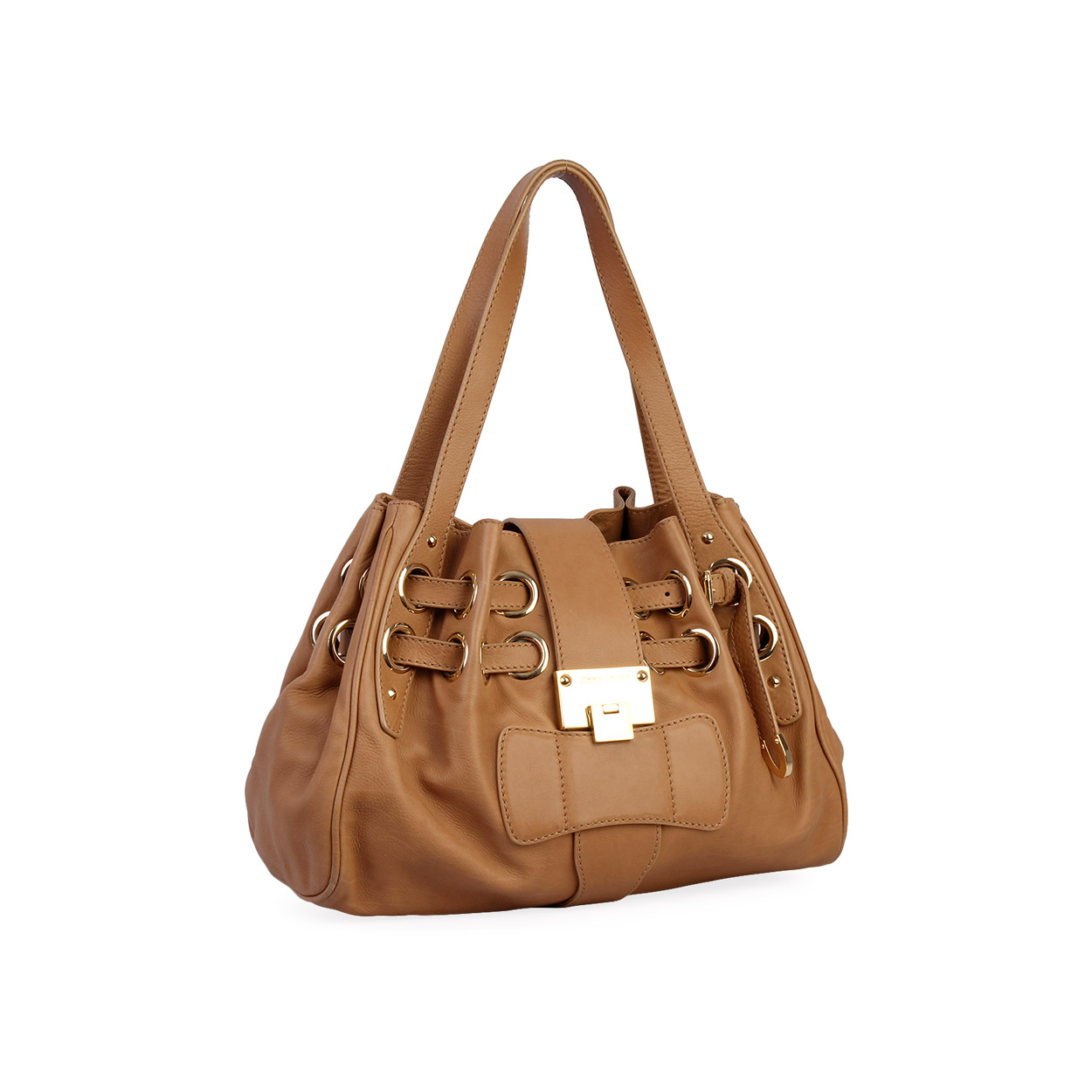 JIMMY CHOO Leather Ramona Tan | Luxity