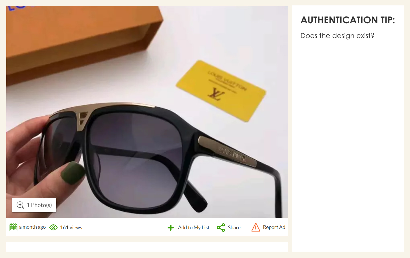 Fake Louis Vuitton sunglasses