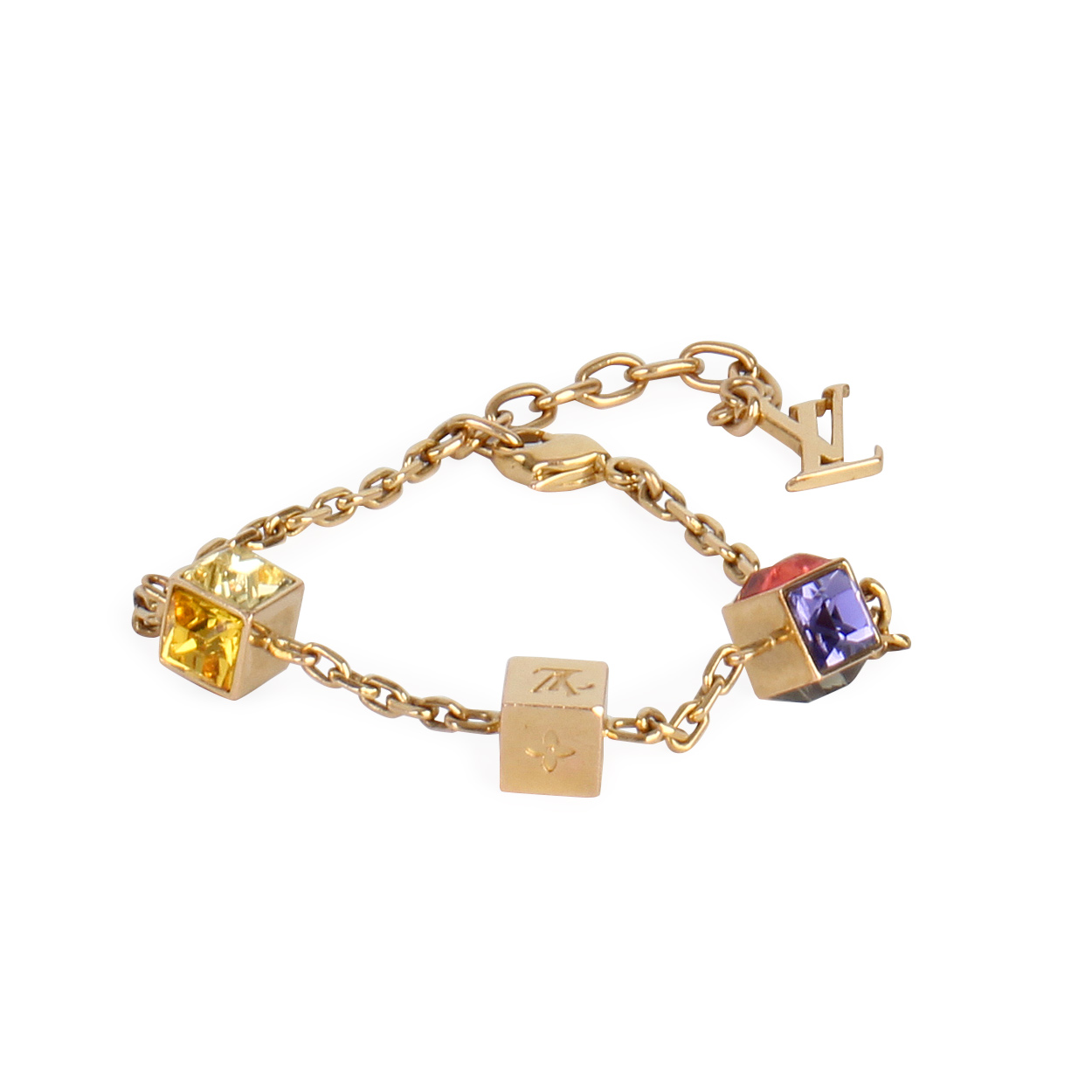 Louis Vuitton Gamble Crystals Gold Tone Bracelet