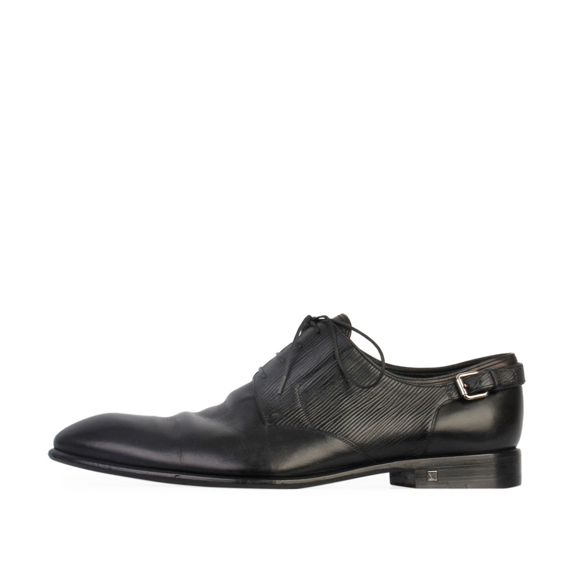 LOUIS VUITTON Leather Lace Up Derby Shoes Black - S: 42.5 (8.5) | Luxity