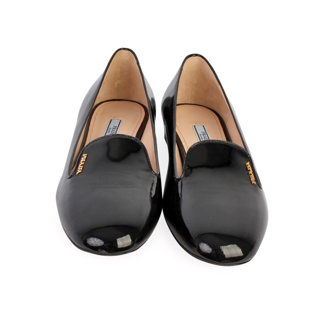 PRADA Patent Leather Smoking Slippers Black - S: 41 (7) | Luxity