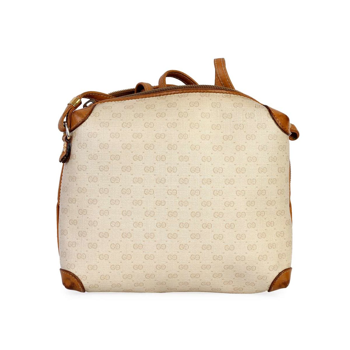 GUCCI Vintage GG Logo Crossbody Bag White/Brown | Luxity