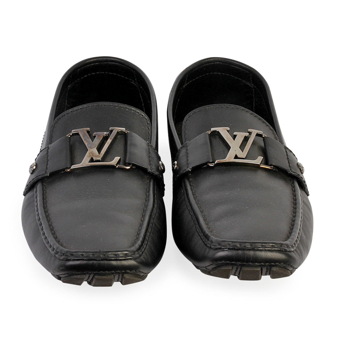 LOUIS VUITTON Leather Monte Carlo Moccasins Black - S: 44 (10) | Luxity