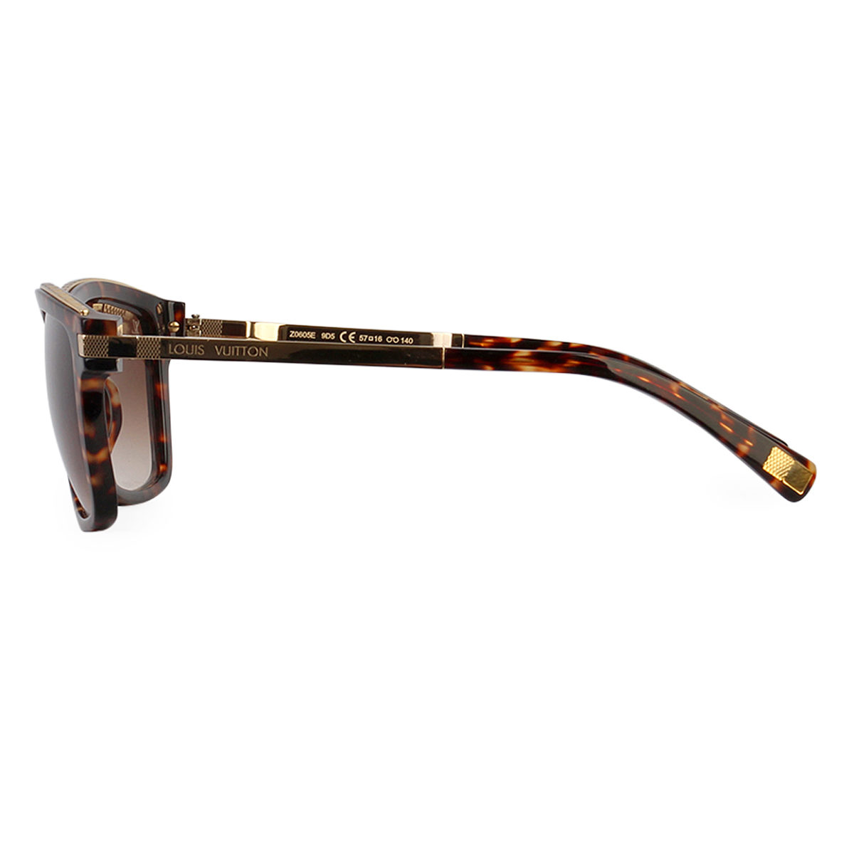 Authentic+Louis+Vuitton+Attitude+Pilote+Sunglasses+Z0339U+Brown+Lenses+Gold  for sale online