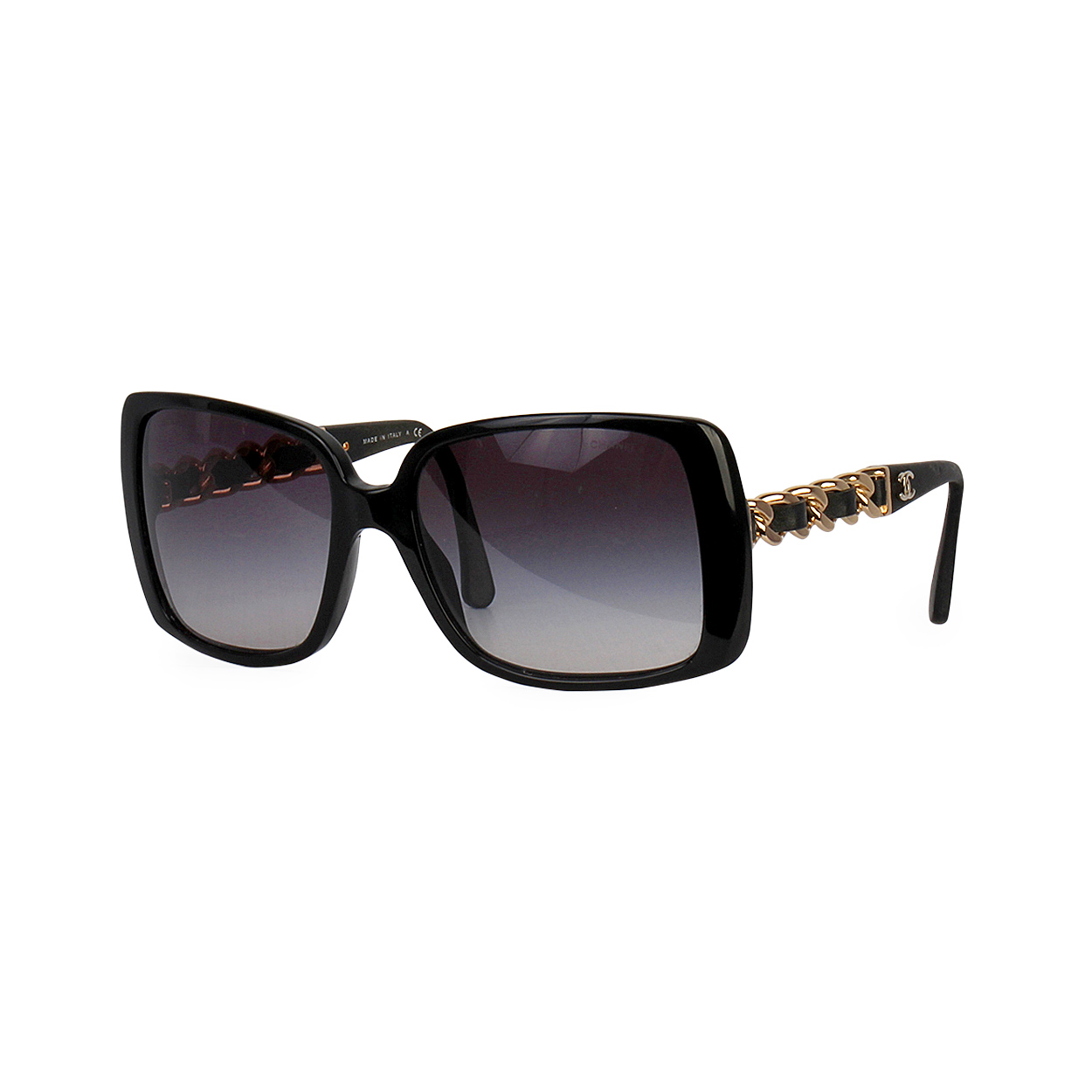 Chanel Black Square Frame ChainLink Sunglasses5305  Yoogis Closet
