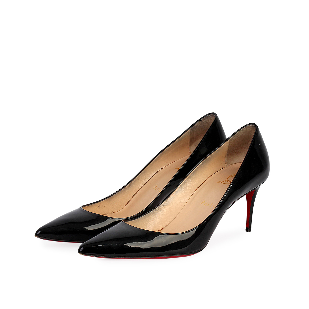 CHRISTIAN LOUBOUTIN Patent Decollete 70 Pumps Black - S: 39.5 (6) | Luxity