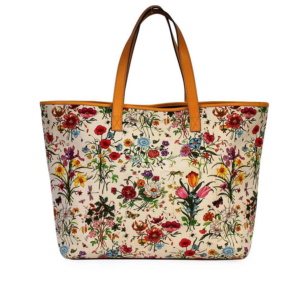 GUCCI Botanical Floral Print Tote | Luxity