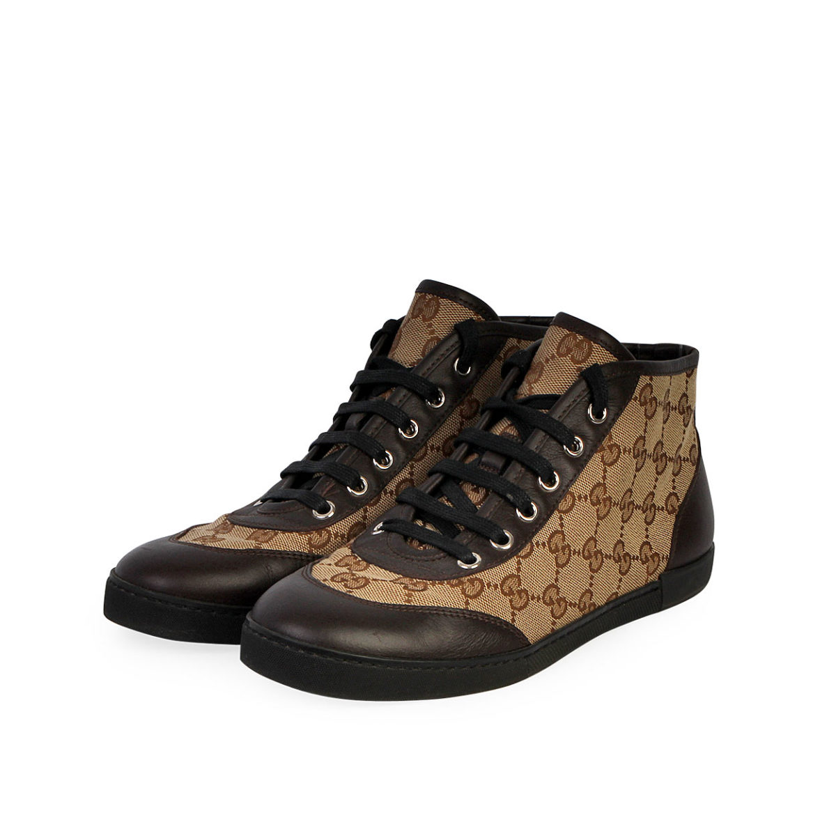 GUCCI GG High Top Sneakers Brown - S: 36.5 (3.5) | Luxity