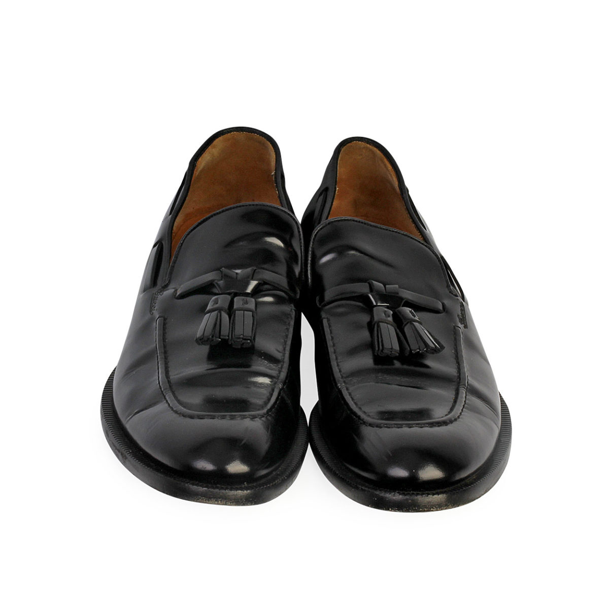 GUCCI Leather Tassel Loafers Black - S: 44 (9.5) | Luxity