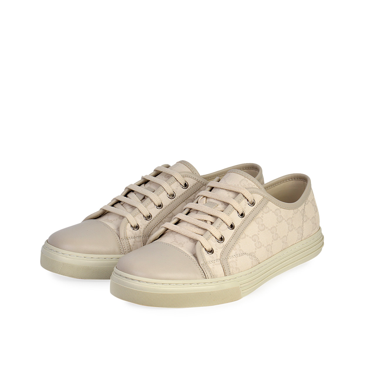 GUCCI Leather Toe GG Canvas Low Top 