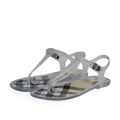 BURBERRY Jelly Check Thong Sandals Crystal - S: 35 () - NEW | Luxity